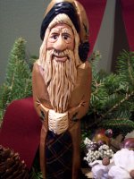 Old World Santa by Woodpile Carvings